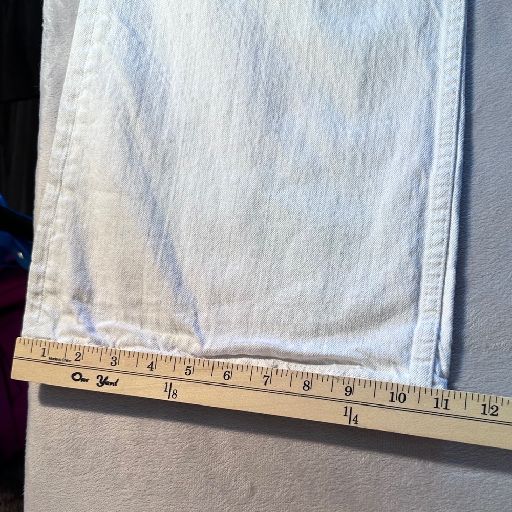 Zara Women High Waisted Wide Leg Jeans Cream Off White Size 4 Baggie Stylish - Picture 7 of 8